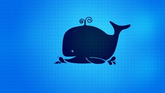 Blue Whales minimalistic artwork