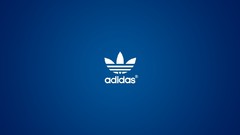 Blue white Adidas logos