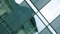 Blue white buiulding windows