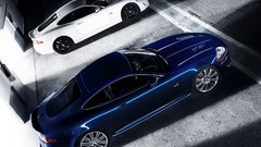 Blue white cars Jaguar XKR