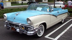 Blue white convertible 1956 Ford Fairlane