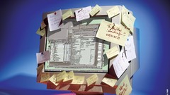 Blue white paper Monitor