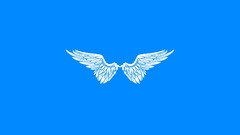Blue white wings angels minimalistic
