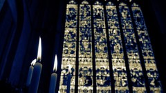 Blue window panes Candles