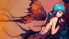 Blue wings broken Butterflies