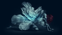 Blue wings Fairies flower petals artwork fantasy art Derek 