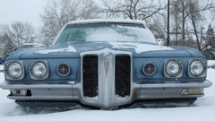 Blue winter snow cars