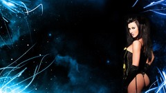 Blue woman abstract ass lingerie galaxies