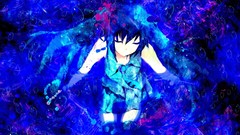 Blue woman anime girls hatsune miku vocaloid polychromatic