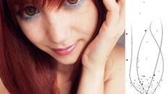 Blue woman big eyes freckles bangs redheads portraits hazel eyes