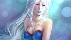 Blue woman blue dress moni158