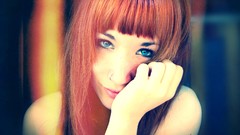 Blue woman blue eyes redheads