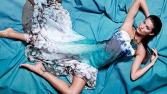 Blue woman brunettes