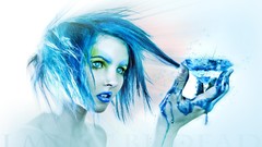 Blue woman diamond Photo manipulation