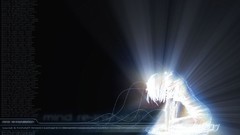 Blue woman lights abstract