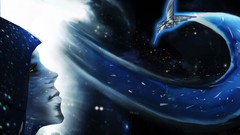 Blue woman multicolor digital art fantasy art whitney