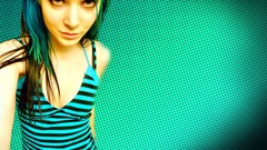 Blue woman point faces skulls