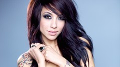 Blue woman rings asians tattoos brown eyes brunettes alie layus 