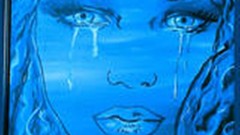Blue woman tears