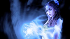 Blue woman witch artwork fantasy art