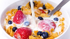 Blueberries fruits cereal strawberries