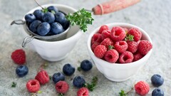 blueberries raspberries fruit food Berries