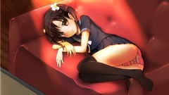 Blush anime girls brown eyes seifuku underwear panties 