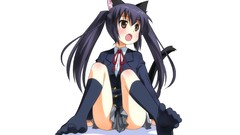 Blush anime girls k - on open mouth nakano azusa animal ears 