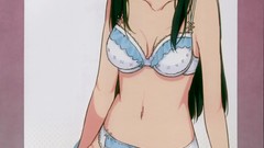 Blush anime girls lingerie blue eyes green hair kara no kyoukai 
