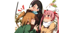 Blush anime girls original characters earmuffs Kantoku (artist) 