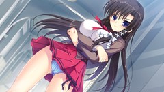 Blush anime girls school uniforms black hair panties boobs 