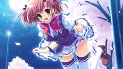 Blush anime girls short hair seifuku tomoe izumi tsubasu