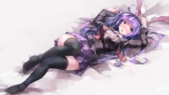 Blush anime girls touhou purple hair reisen udongein inaba 