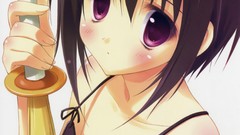 Blush Anime purple eyes