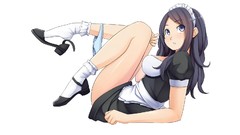 Blush blue hair anime girls blue eyes underwear panties