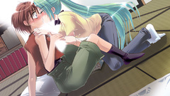 Blush closed eyes aqua