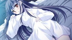 Blush long hair anime girls black hair game cg Natsume no bra 