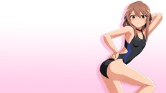 Blush long hair anime girls brown eyes brunettes ookami ryouko 