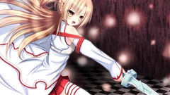 Blush long hair anime girls brown eyes brunettes yellow eyes 