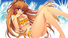 Blush long hair anime girls brunettes carnelian purple eyes 