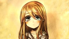 Blush long hair anime girls brunettes crying black eyes Simple 