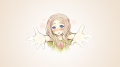 Blush long hair anime girls brunettes open mouth brown 