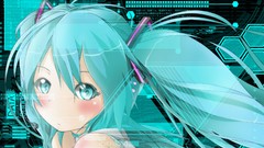Blush long hair anime girls hatsune miku vocaloid twintails 