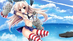 Blush long hair anime girls kantai collection Shimakaze