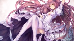 Blush long hair anime girls mahou shoujo madoka magica kaname 