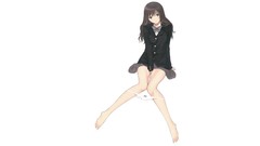 Blush long hair anime girls school uniforms black hair tony 
