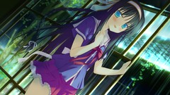 Blush long hair anime girls seifuku black hair shida kazuhiro 