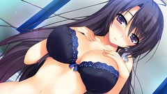 Blush long hair anime girls tomose shunsaku game cg purple eyes 