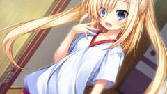 Blush long hair blue eyes game cg twintails gym uniforms