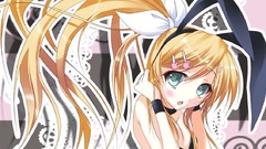 Blush long hair green eyes vocaloid kagamine rin bunny ears
